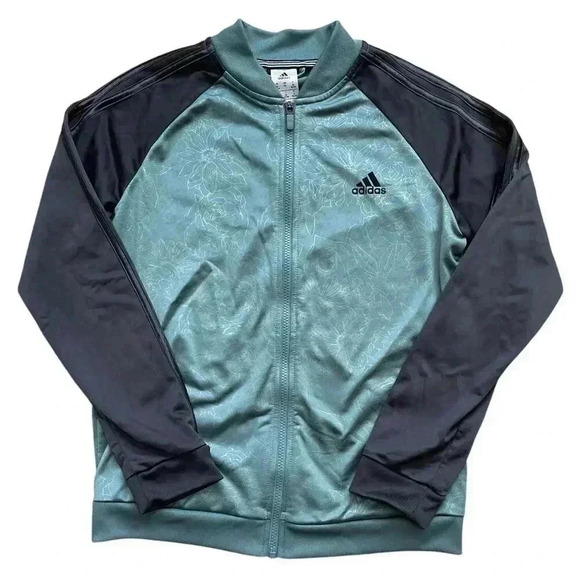 adidas Jackets & Blazers - Adidas Women's Embossed Print Climalite Full Zip Track Jacket Teal Carbon M
